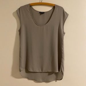 Grey Shoulder Cap Blouse